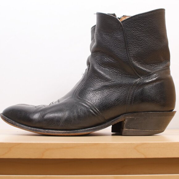 Boulet Ankle Zip Boot 10.5 EEEEE Black Leather Goodyear Welted - Picture 1 of 8